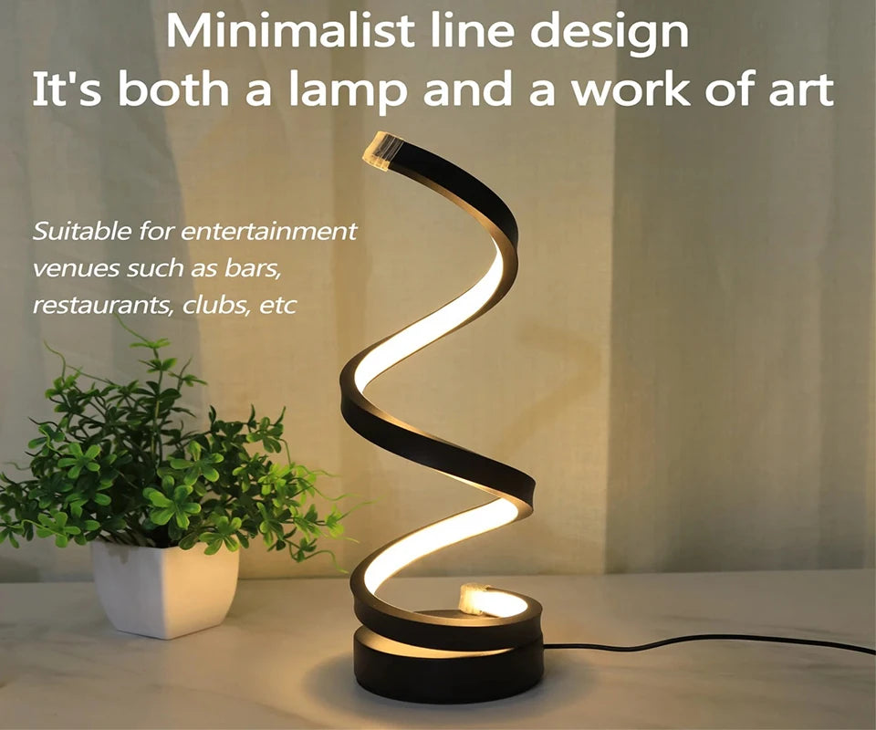Lámpara de noche, luces Led regulables por Usb, luces de noche en espiral 3D para dormitorio, escritorio, lámpara de noche con atenuador.