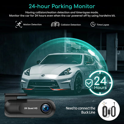 Cámara de salpicadero 2,5 K 2560*1440P coche DVR WIFI GPS cámara grabadora de vídeo Dashcam 24 horas de estacionamiento Super visión nocturna caja negra