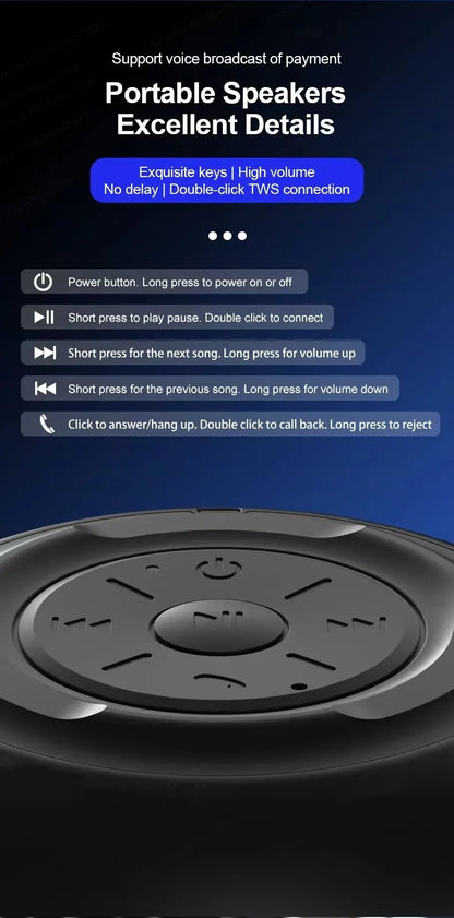 Altavoz Original Lenovo K3 Pro Bluetooth V5.0 Audio grande con sonido de graves profundos caja de sonido para exteriores música altavoz portátil para acampar.