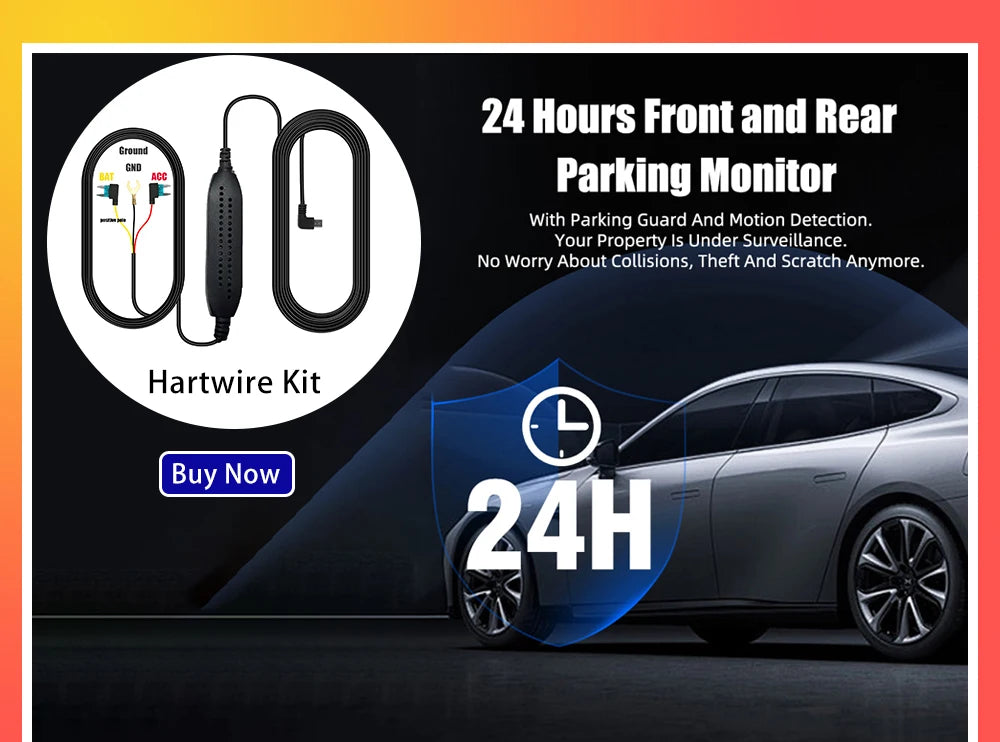 Cámara de salpicadero frontal Ultra HD 4K para coche, Mini WIFI DVR, caja negra para habitación con Monitor de estacionamiento 24H, visión nocturna, GPS/cámara de visión trasera opcional