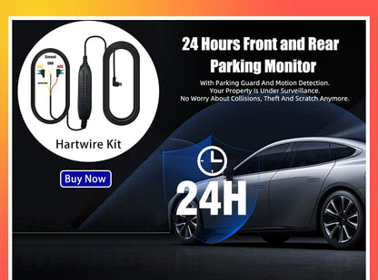 Cámara de salpicadero frontal Ultra HD 4K para coche, Mini WIFI DVR, caja negra para habitación con Monitor de estacionamiento 24H, visión nocturna, GPS/cámara de visión trasera opcional