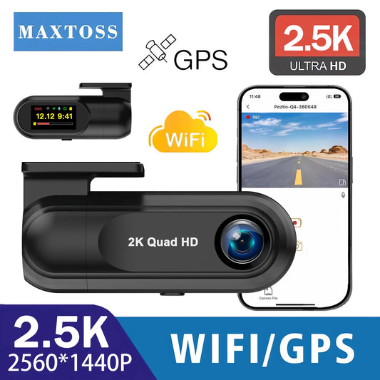 Cámara de salpicadero 2,5 K 2560*1440P coche DVR WIFI GPS cámara grabadora de vídeo Dashcam 24 horas de estacionamiento Super visión nocturna caja negra