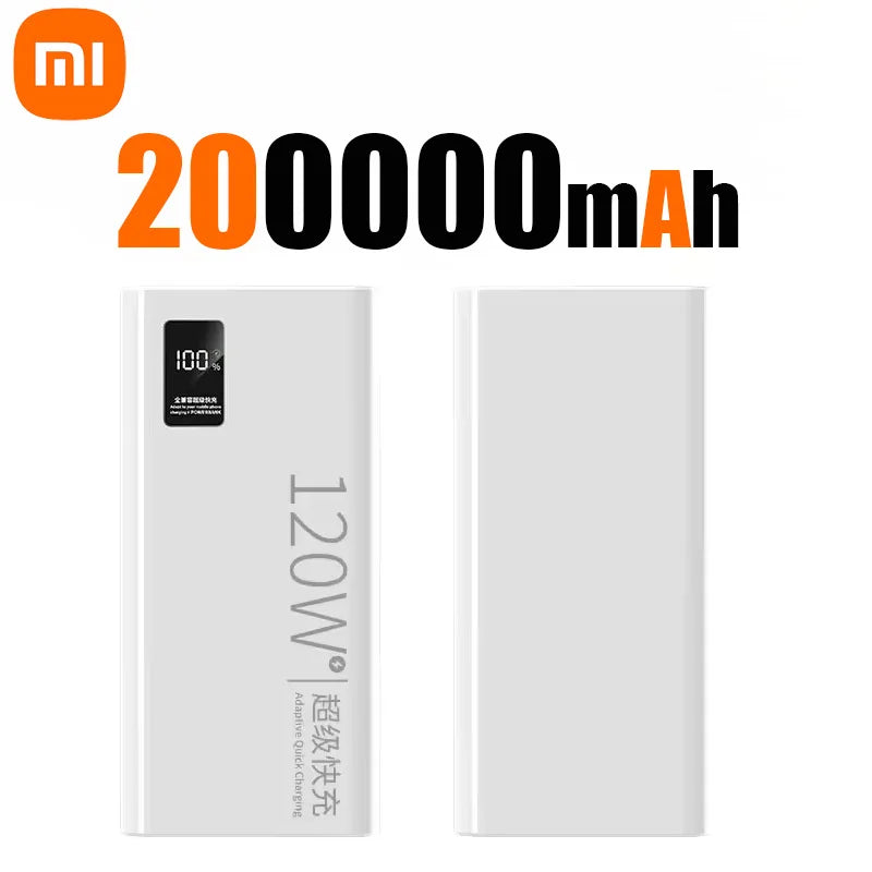 Xiaomi-Banco de energía de 200000mAh, Banco de energía de alta capacidad, batería de carga rápida de 120W, cargador de batería externo portátil para teléfono.
