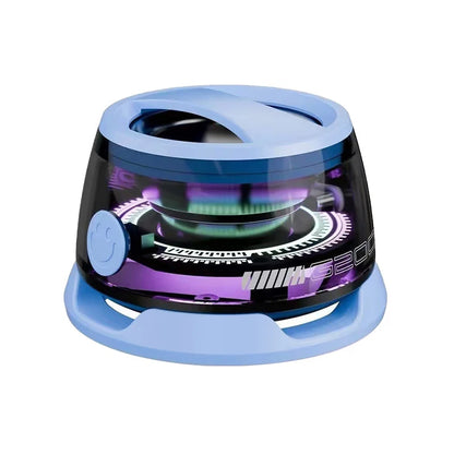 Practico Altavoz Bluetooth magnético para exteriores, mini altavoz estéreo portátil inalámbrico, para viajes con luz de Color RGB y soporte para teléfono.