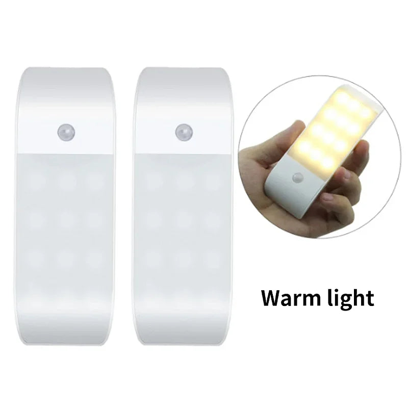 Luz LED nocturna con Sensor de movimiento, luz de pared recargable por USB para armario, pasillo, escalera, mesita de noche, luces de noche para dormitorio.