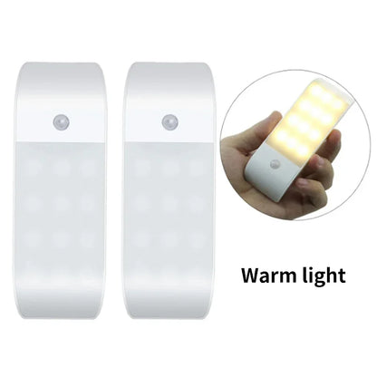 Luz LED nocturna con Sensor de movimiento, luz de pared recargable por USB para armario, pasillo, escalera, mesita de noche, luces de noche para dormitorio.