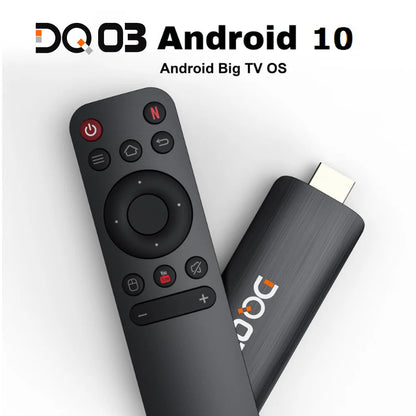 DQ03 Mini TV Stick Android 10 Quad Core ARM Cortex A53 2GB 16GB Soporte 4K H.265 2,4G & 5,8G Wifi Streaming Smart TV Box 1GB 8GB
