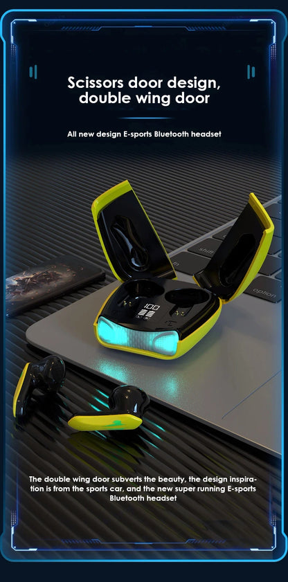Auriculares Bluetooth con baja latencia, alta calidad, para videojuegos, batería de larga duración, música, inalámbricos, Bluetooth, para deportes al aire libre.