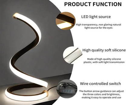 Lámpara de noche, luces Led regulables por Usb, luces de noche en espiral 3D para dormitorio, escritorio, lámpara de noche con atenuador.