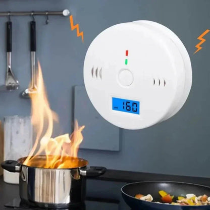 Alarma de monóxido de carbono, alarma de humo, Detector de Co, pantalla LCD, alarma inalámbrica para el hogar, Detector de fugas de Gas tóxico, alarma de sonido de fuego