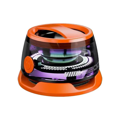 Practico Altavoz Bluetooth magnético para exteriores, mini altavoz estéreo portátil inalámbrico, para viajes con luz de Color RGB y soporte para teléfono.