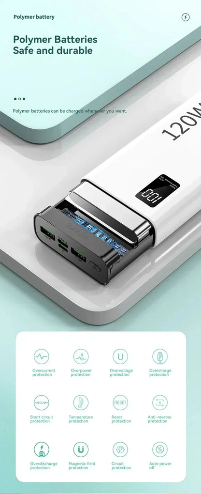 Xiaomi-Banco de energía de 200000mAh, Banco de energía de alta capacidad, batería de carga rápida de 120W, cargador de batería externo portátil para teléfono.