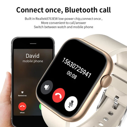 LIGE-reloj inteligente para hombre y mujer, resistente al agua, pulsera de Fitness con carga inalámbrica, Bluetooth, llamadas, personalizado, 2025