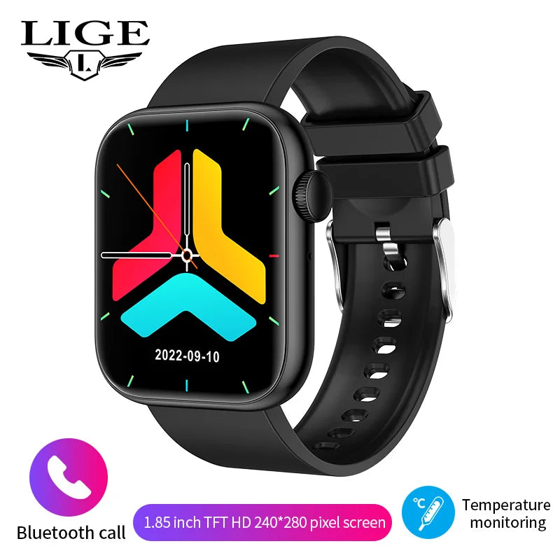 LIGE-reloj inteligente para hombre y mujer, resistente al agua, pulsera de Fitness con carga inalámbrica, Bluetooth, llamadas, personalizado, 2025