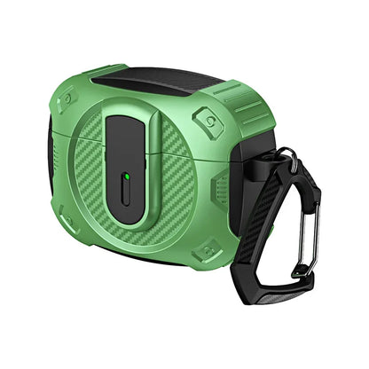 Funda armadura con cerradura de seguridad para Airpods Pro 2, funda con soporte de carga inalámbrica, protección a prueba de golpes, funda para auriculares para Airpods 1 2 3
