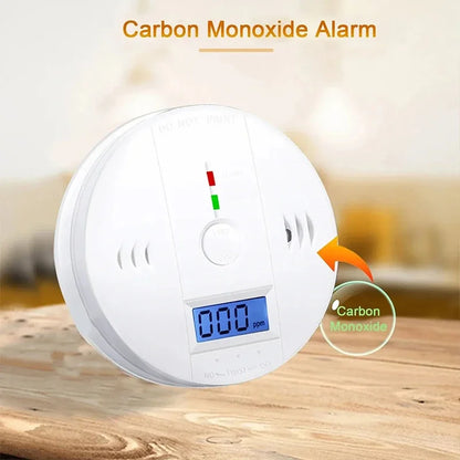 Alarma de monóxido de carbono, alarma de humo, Detector de Co, pantalla LCD, alarma inalámbrica para el hogar, Detector de fugas de Gas tóxico, alarma de sonido de fuego
