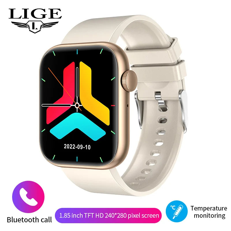 LIGE-reloj inteligente para hombre y mujer, resistente al agua, pulsera de Fitness con carga inalámbrica, Bluetooth, llamadas, personalizado, 2025