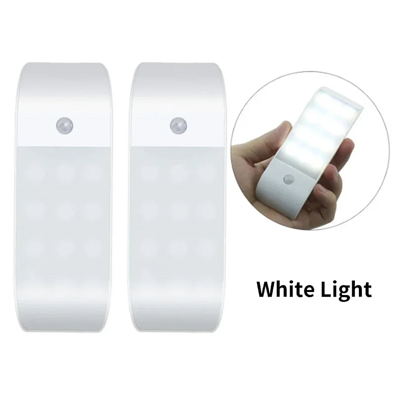 Luz LED nocturna con Sensor de movimiento, luz de pared recargable por USB para armario, pasillo, escalera, mesita de noche, luces de noche para dormitorio.