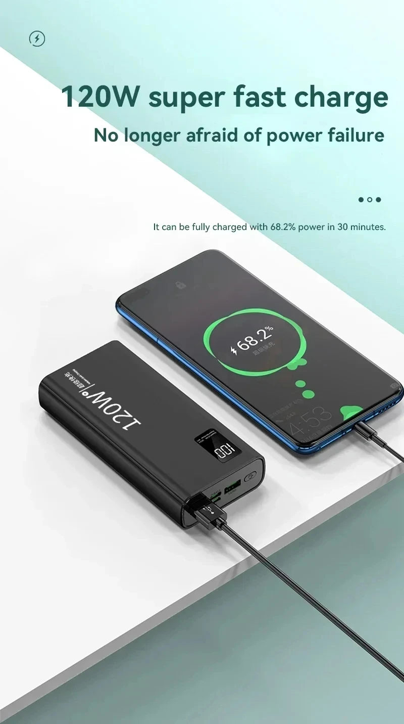 Xiaomi-Banco de energía de 200000mAh, Banco de energía de alta capacidad, batería de carga rápida de 120W, cargador de batería externo portátil para teléfono.