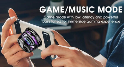 Practico Altavoz Bluetooth magnético para exteriores, mini altavoz estéreo portátil inalámbrico, para viajes con luz de Color RGB y soporte para teléfono.