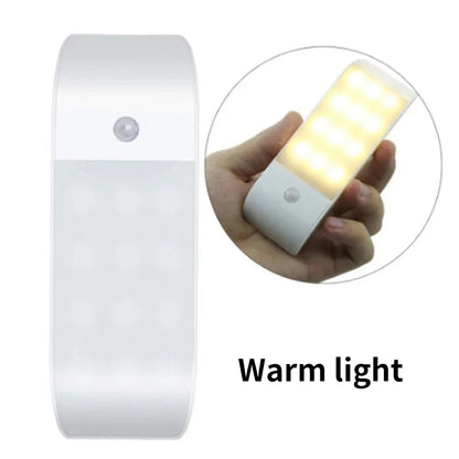 Luz LED nocturna con Sensor de movimiento, luz de pared recargable por USB para armario, pasillo, escalera, mesita de noche, luces de noche para dormitorio.