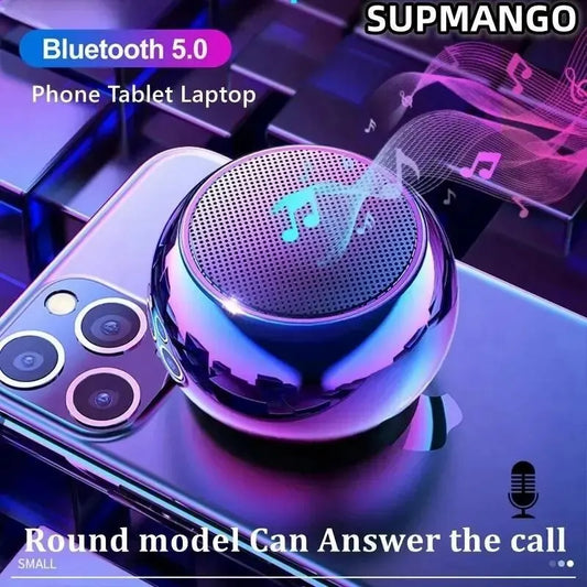 Hermoso Altavoz inalámbrico con Bluetooth, portátil, pequeño de acero, estéreo, pesado, envolvente, Subwoofer, Mini Altavoz pequeño con Bluetooth para exteriores.
