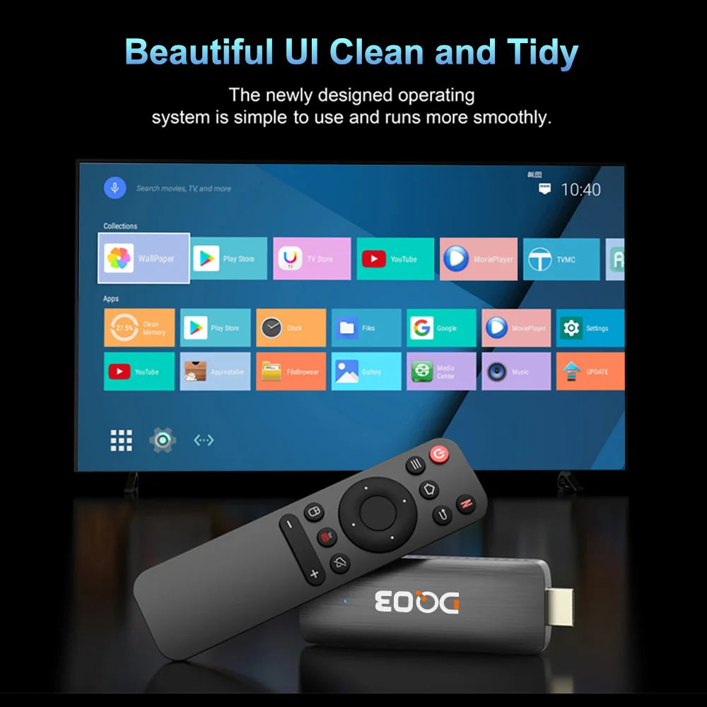 DQ03 Mini TV Stick Android 10 Quad Core ARM Cortex A53 2GB 16GB Soporte 4K H.265 2,4G & 5,8G Wifi Streaming Smart TV Box 1GB 8GB