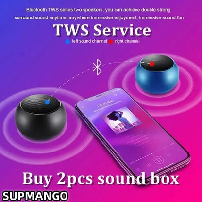 Hermoso Altavoz inalámbrico con Bluetooth, portátil, pequeño de acero, estéreo, pesado, envolvente, Subwoofer, Mini Altavoz pequeño con Bluetooth para exteriores.