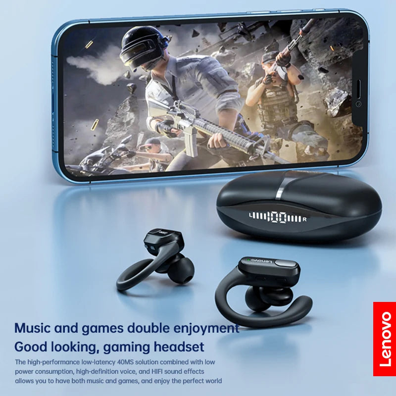 Auriculares inalámbricos deportivos Lenovo XT80 originales con micrófonos, pantalla LED de alimentación, sonido estéreo de alta fidelidad, auriculares Bluetooth 5,3 TWS, resistente al agua y soporte de apple siri