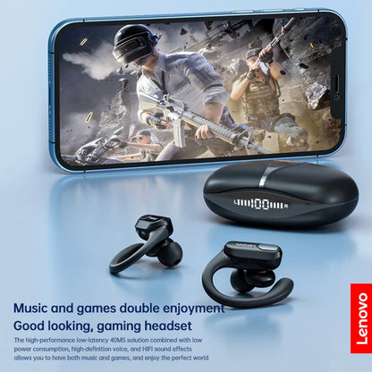 Auriculares inalámbricos deportivos Lenovo XT80 originales con micrófonos, pantalla LED de alimentación, sonido estéreo de alta fidelidad, auriculares Bluetooth 5,3 TWS, resistente al agua y soporte de apple siri