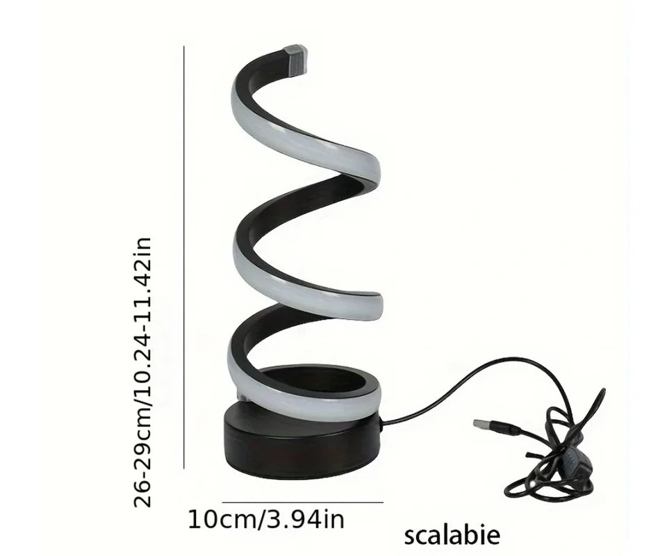 Lámpara de noche, luces Led regulables por Usb, luces de noche en espiral 3D para dormitorio, escritorio, lámpara de noche con atenuador.