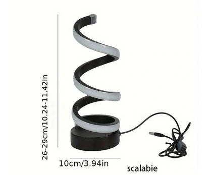 Lámpara de noche, luces Led regulables por Usb, luces de noche en espiral 3D para dormitorio, escritorio, lámpara de noche con atenuador.