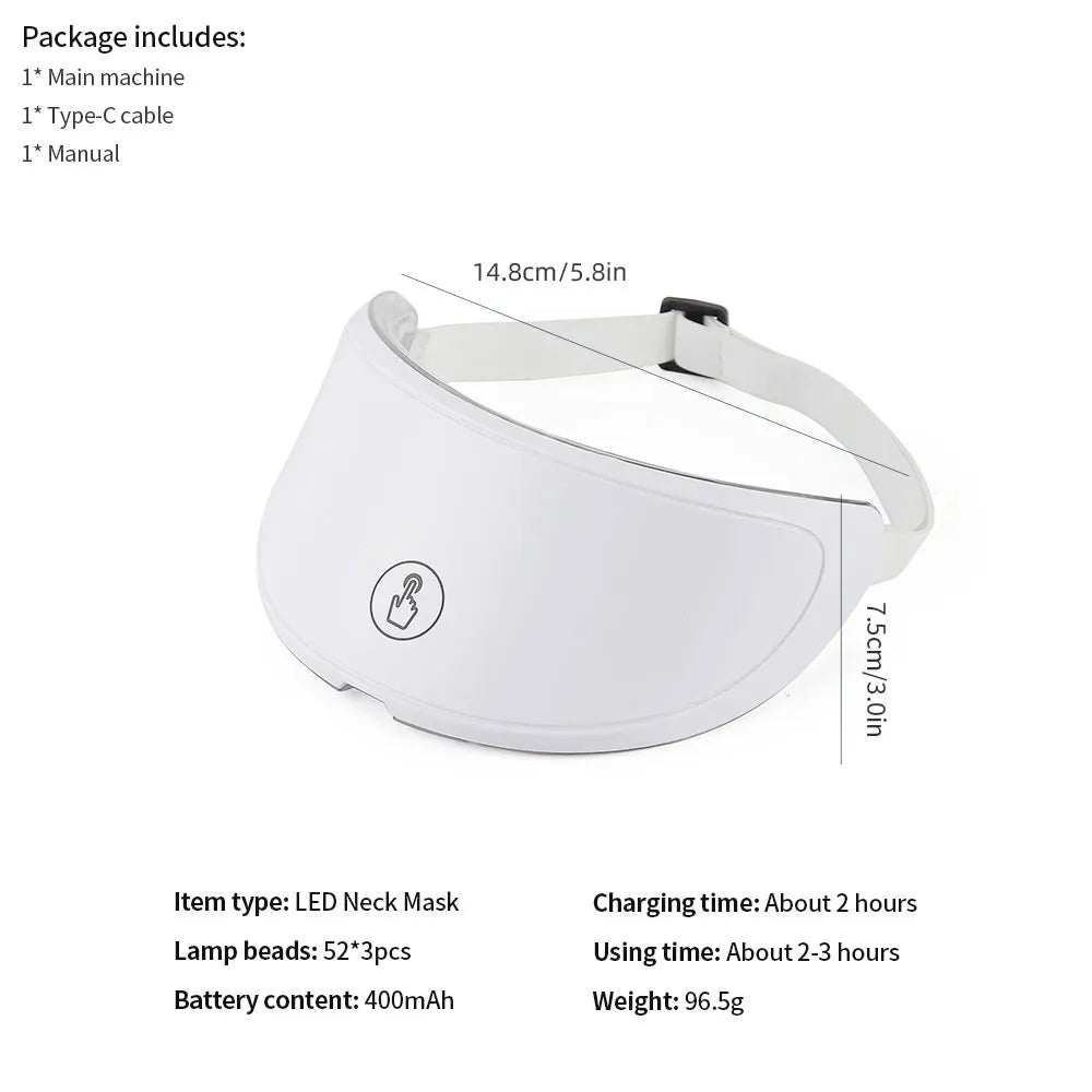 Máquina de belleza facial LED inalámbrica de 7 colores Photon, Facial rejuvenecedor de la cara y el cuello.