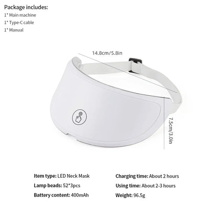 Máquina de belleza facial LED inalámbrica de 7 colores Photon, Facial rejuvenecedor de la cara y el cuello.