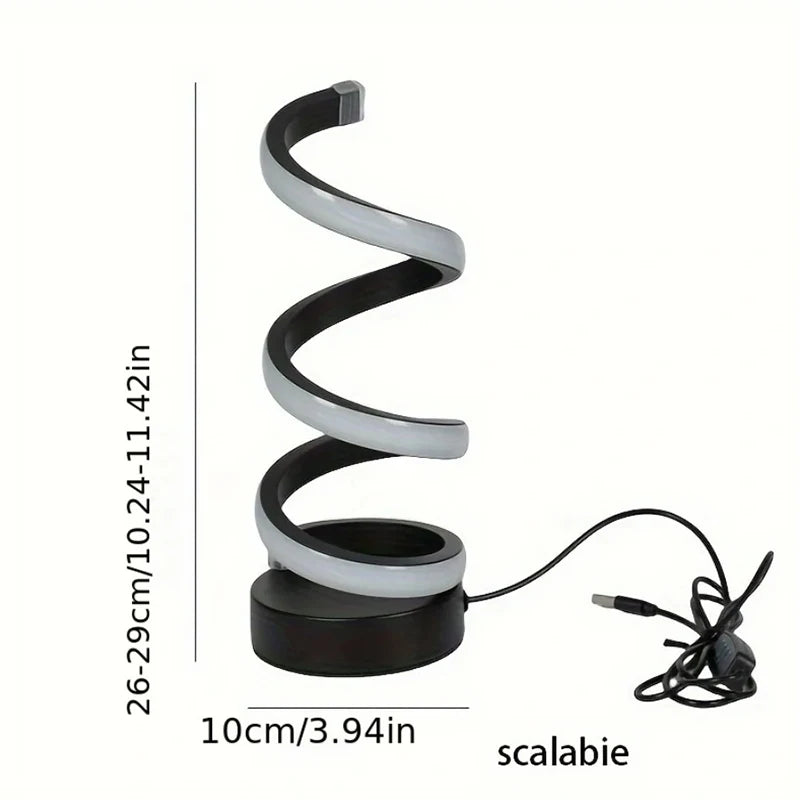 Lámpara de noche, luces Led regulables por Usb, luces de noche en espiral 3D para dormitorio, escritorio, lámpara de noche con atenuador.
