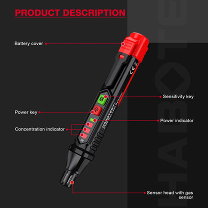 HABOTEST HT59 HT60 HT61 Detector de fugas de Gas Detector de Gas Combustible alarma de sonido y pantalla Mini Detector de Gas metano Natural.