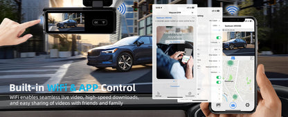 Cámara de salpicadero frontal Ultra HD 4K para coche, Mini WIFI DVR, caja negra para habitación con Monitor de estacionamiento 24H, visión nocturna, GPS/cámara de visión trasera opcional