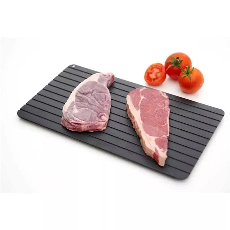 ¡Carne congelada! Esta bandeja de descongelación rápida de aleación de aluminio, es la solución, para carne, alimentos, muy buena herramientas de cocina para el hogar.