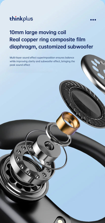 Auriculares inalámbricos deportivos Lenovo XT80 originales con micrófonos, pantalla LED de alimentación, sonido estéreo de alta fidelidad, auriculares Bluetooth 5,3 TWS, resistente al agua y soporte de apple siri