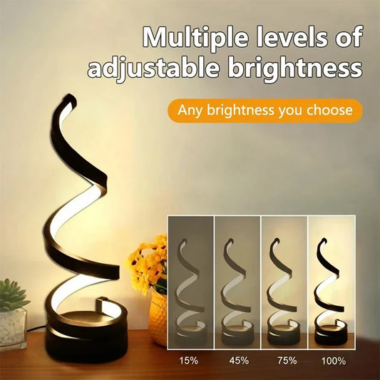 Lámpara de noche, luces Led regulables por Usb, luces de noche en espiral 3D para dormitorio, escritorio, lámpara de noche con atenuador.