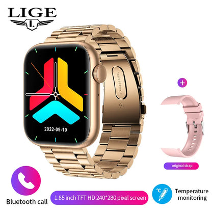 LIGE-reloj inteligente para hombre y mujer, resistente al agua, pulsera de Fitness con carga inalámbrica, Bluetooth, llamadas, personalizado, 2025