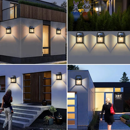 Lámpara Solar de noche, lámpara de pared con Sensor de movimiento inteligente, 3 modos de iluminación, impermeable, decoración de patio y jardín.